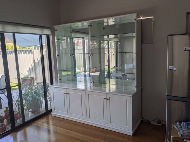 Wall Unit White - Glass doors and downlights | Entertainment & TV Units