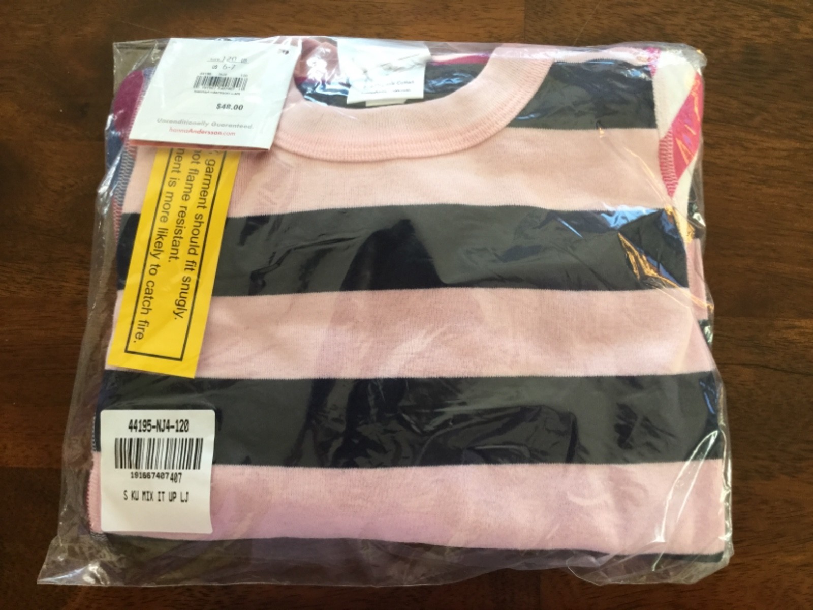 Hanna Andersson size 120 girls mix it up long johns NWT