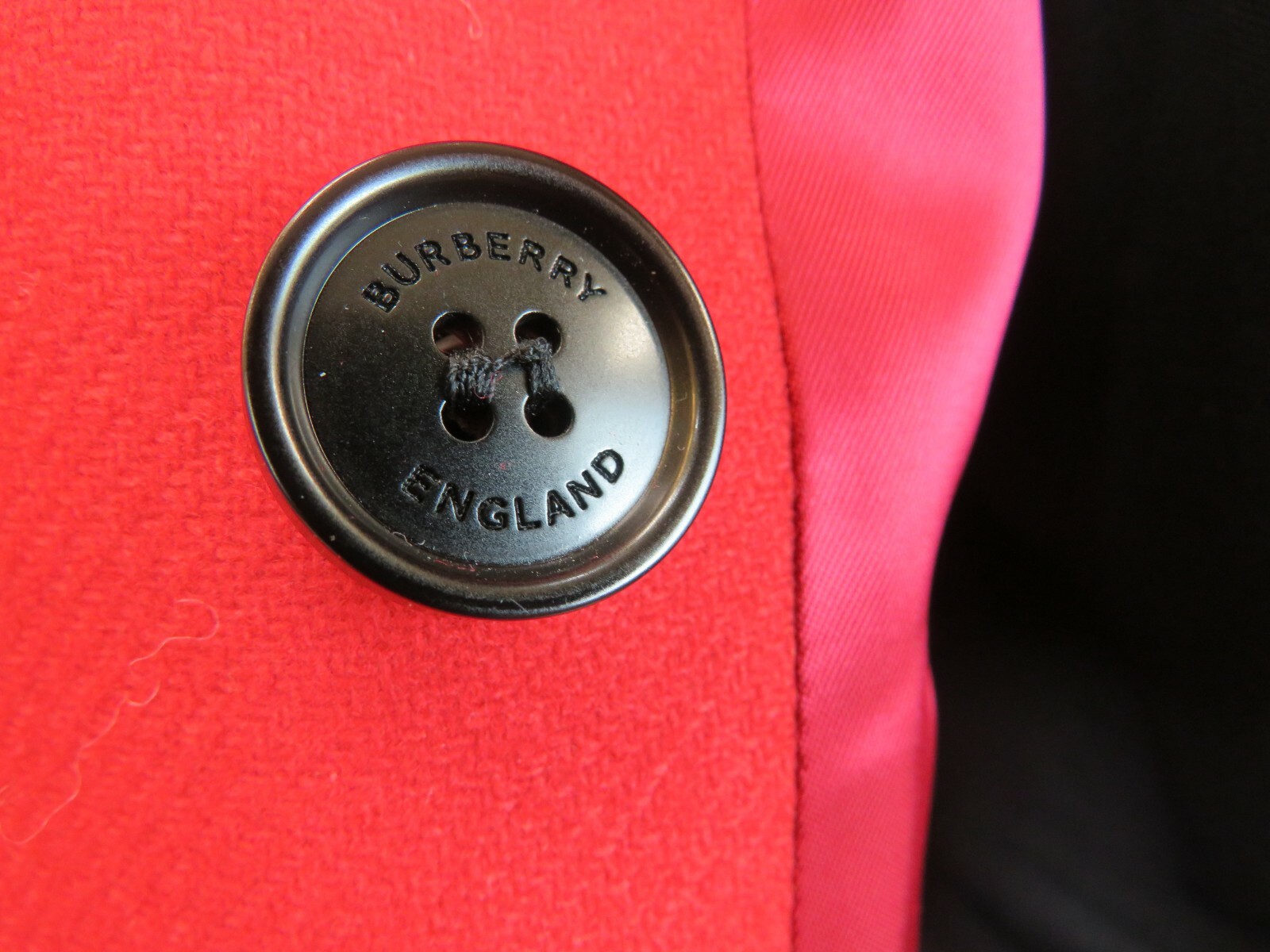 BURBERRY $950 BURBERRY TUMBLEBRIDGE RED WOOL DOUBLE BREASTED PEA COAT JACKET US 6 EU 40