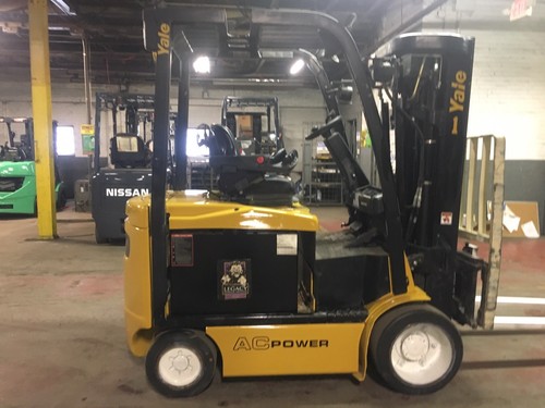 2014 Yale 5000 Lb Electric Forklift with Quad Mast And Side Shift 240 Inch Reach