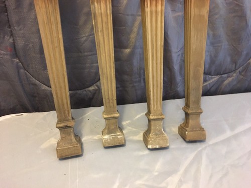 4 Vtg Architectural Salvage Wood Mahogany Grand Rapids Chair Co Table Legs 19.5”