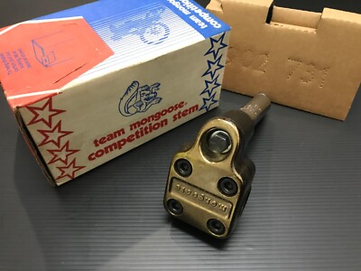 NOS Vintage Team MONGOOSE Competition Stem Gold w/box old school BMX Rare