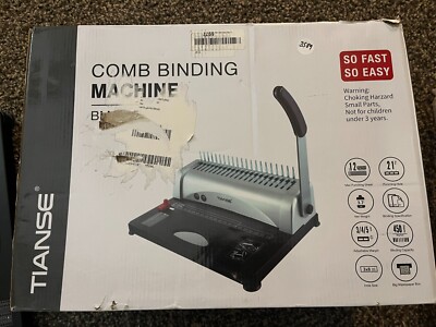 Tianse BM1245 Comb Binding Machine, 21-Holes, 450 Sheets 12 Max Punching Sheets