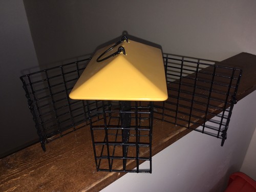 Double Suet Metal Bird Feeder w/ Weather Guard by Stokes Select *YELLOW*