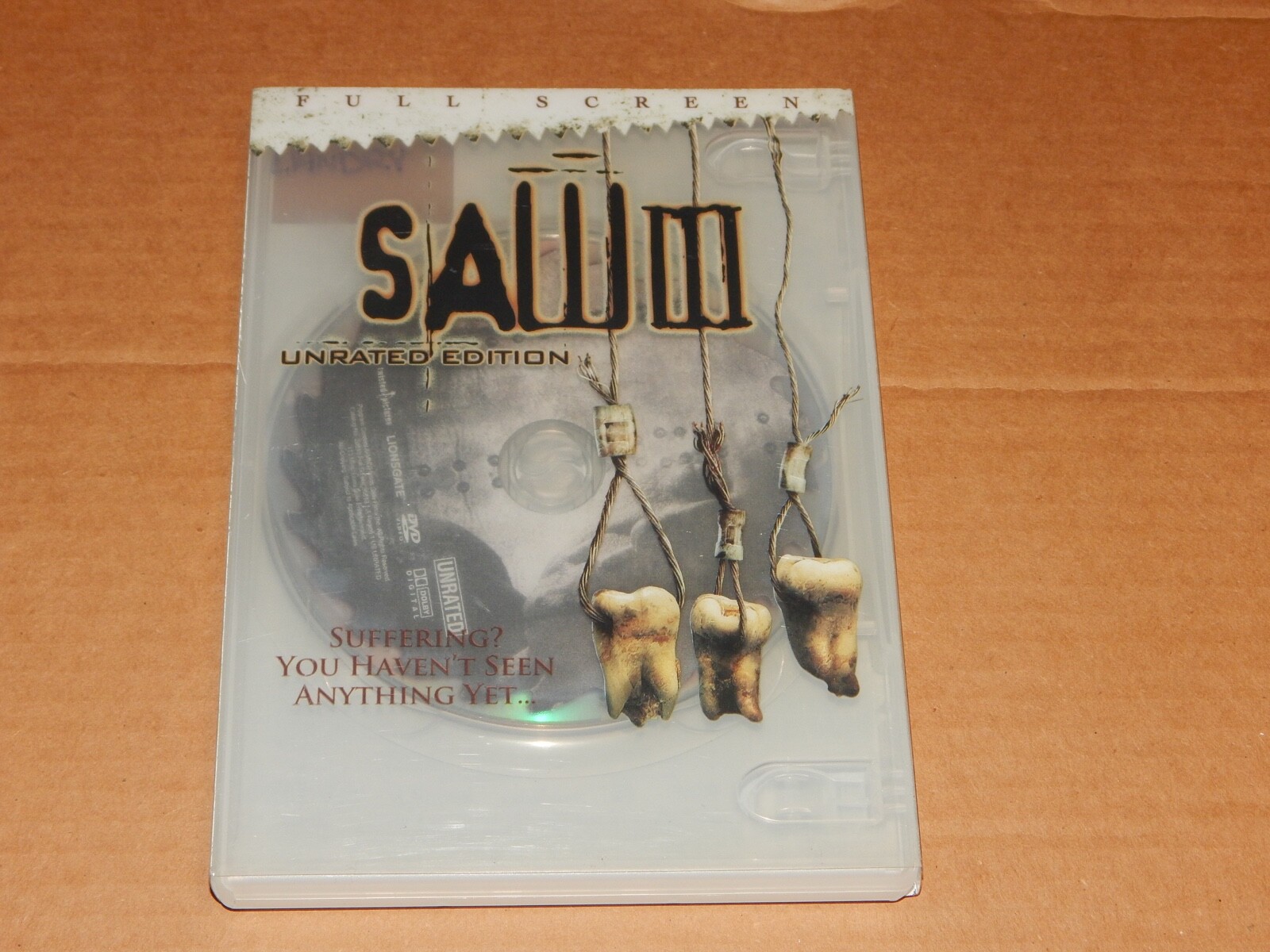 Saw III Region 1 DVD Unrated Full Screen Free Shipping