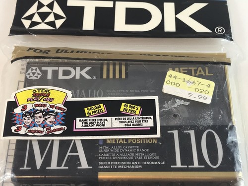 TDK MA110 Metal Cassette Black Tapes Two Pack New Sealed