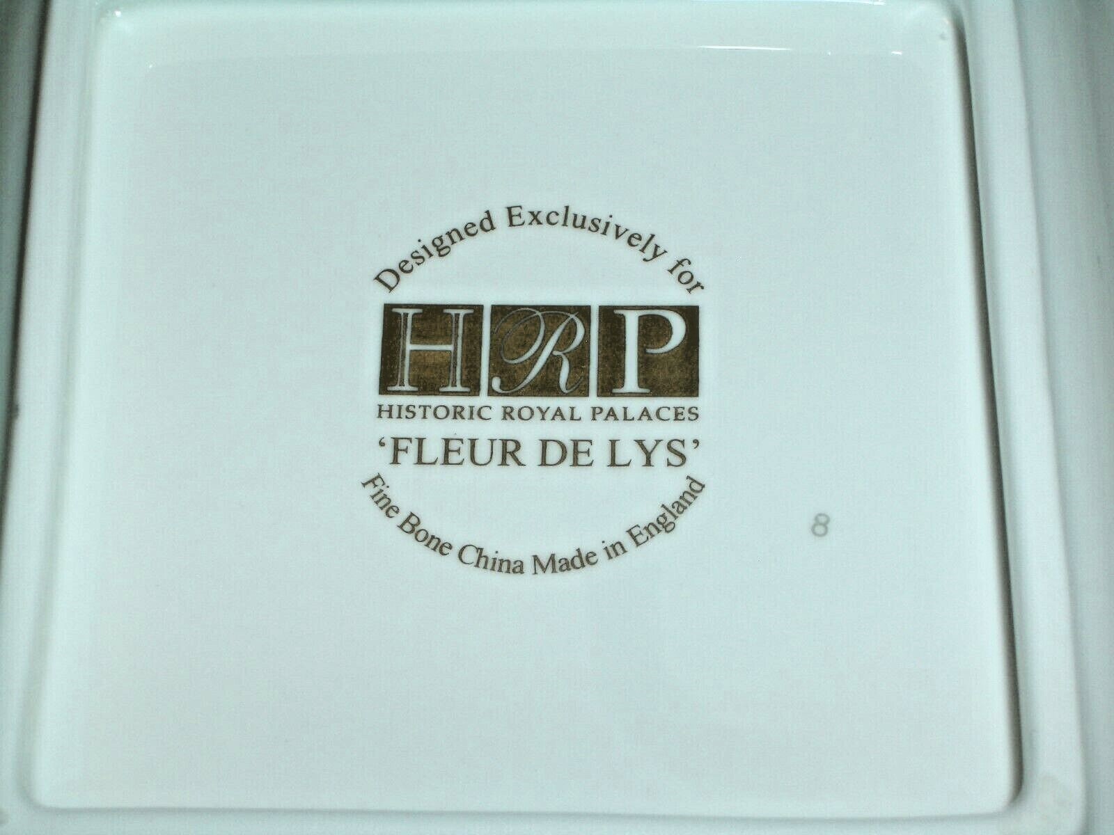 HRP Historic Royal Palaces Fleur De Lys 5 in Square trinket dish fine bone china