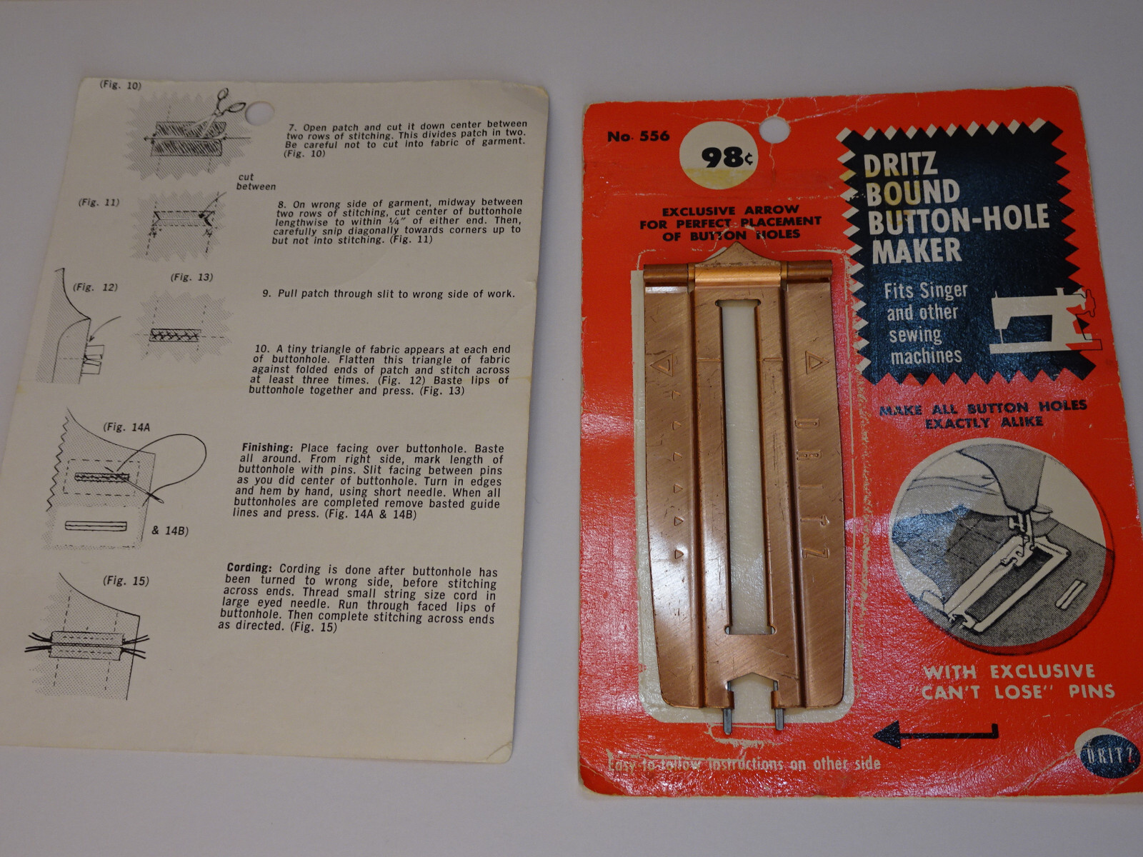 は Dritz No. 556 Bound Button-Hole Maker For Singer and Other