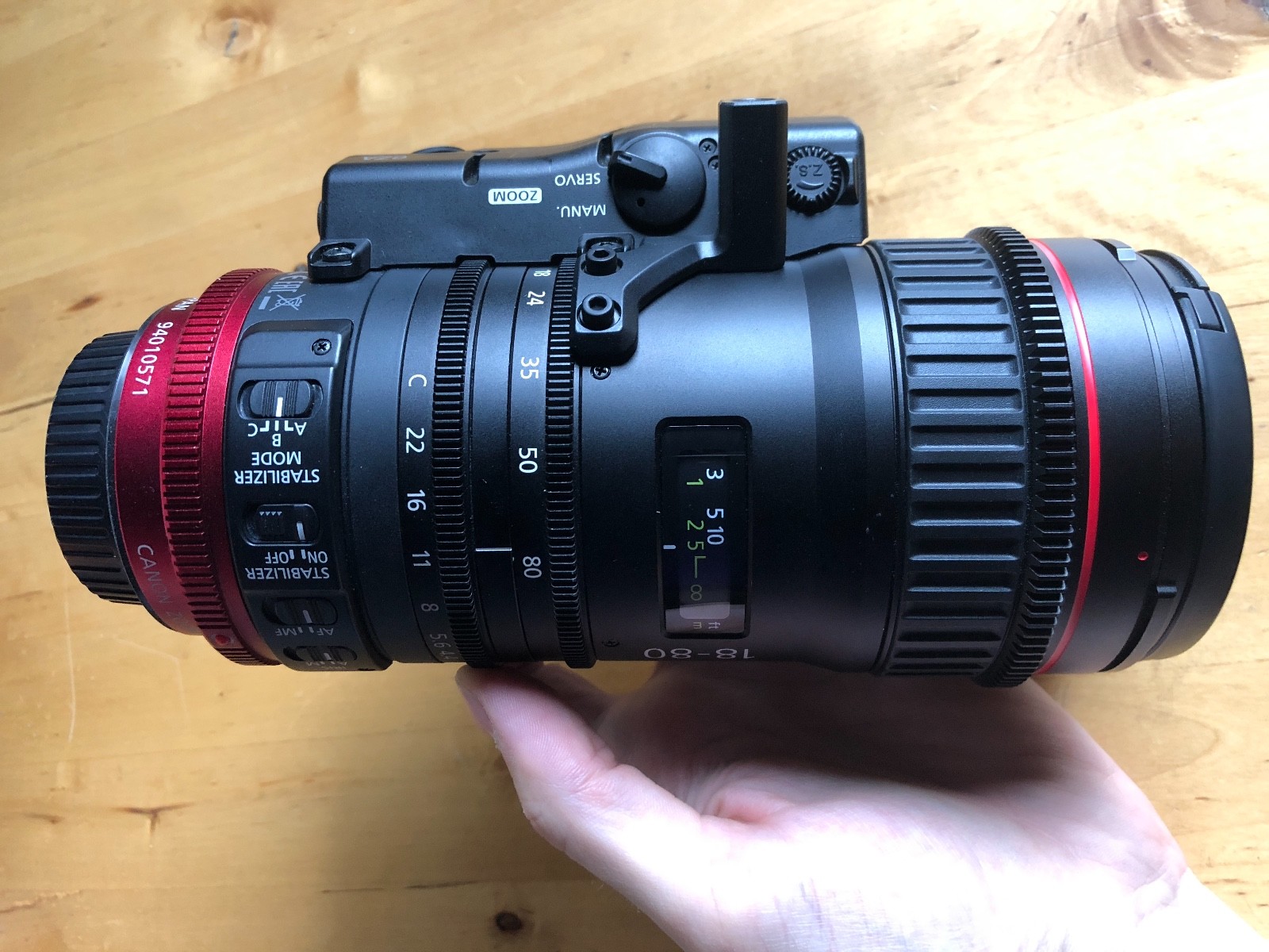 Canon 18-80mm lens cine-servo compact-servo zoom + ZSG-C10 Grip controller