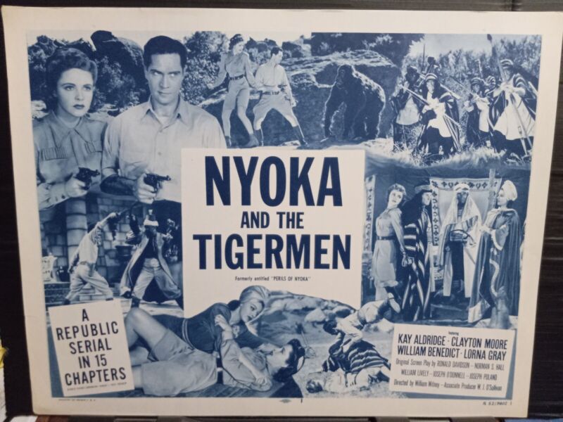 Title Card 1952rr NYOKA AND TIGERMEN Kay Aldridge Clayton Moore E R Burroughs