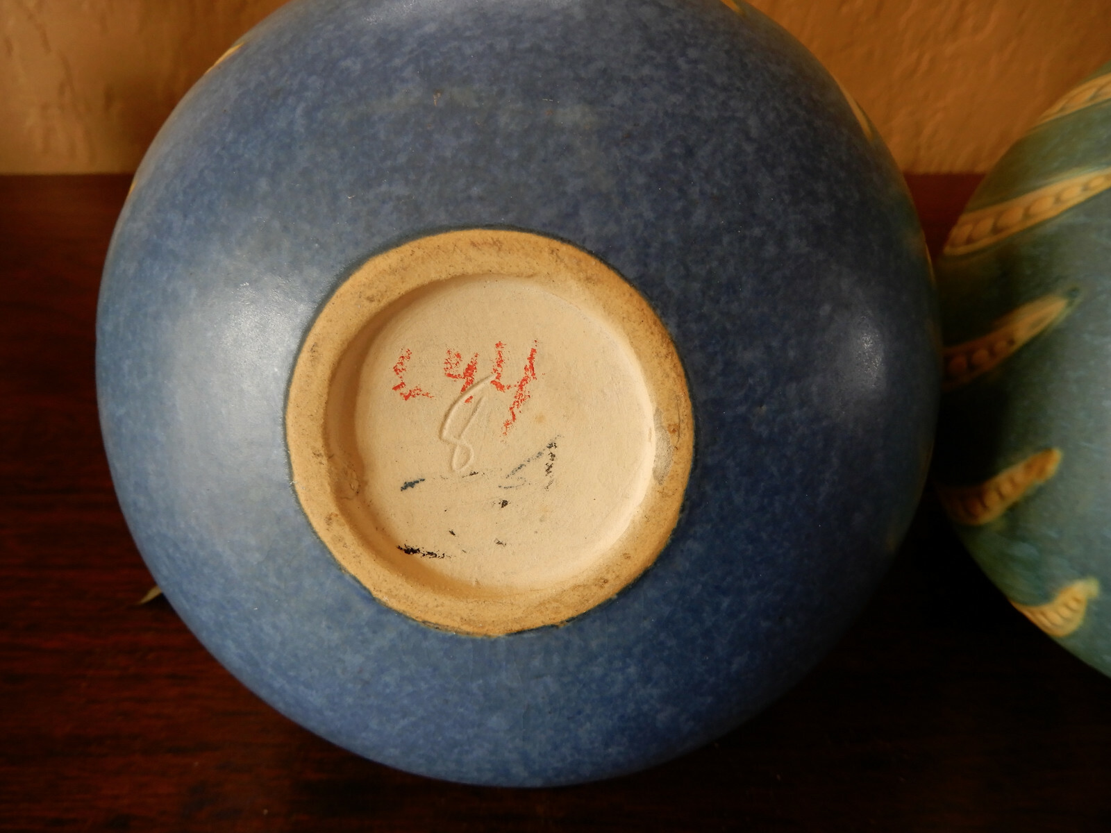 Roseville pottery Fallline blue pair