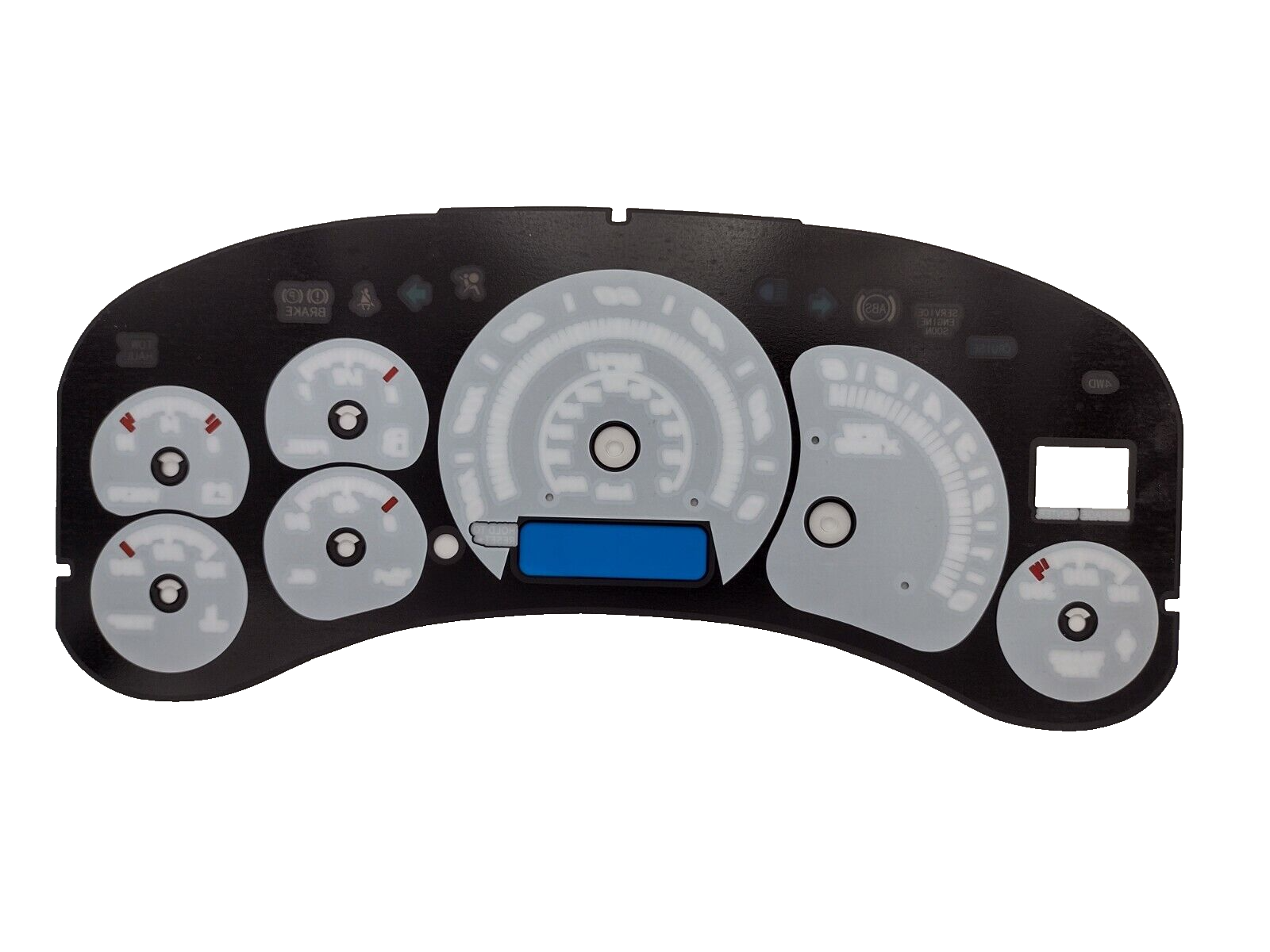 Escalade LED Edition Gauge Face Overlay for 1999-2002 Truck and SUV GM 120 MPH