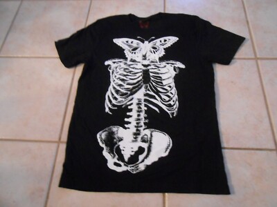 NEW SIZE SMALL PLAYBOI CARTI BLACK T-SHIRT BUTTERFLY SKELETON 2017 TOUR RARE SM