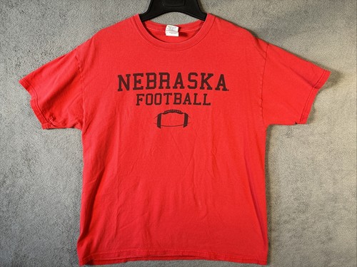 VINTAGE Nebraska Football Shirt Mens Lg Red University