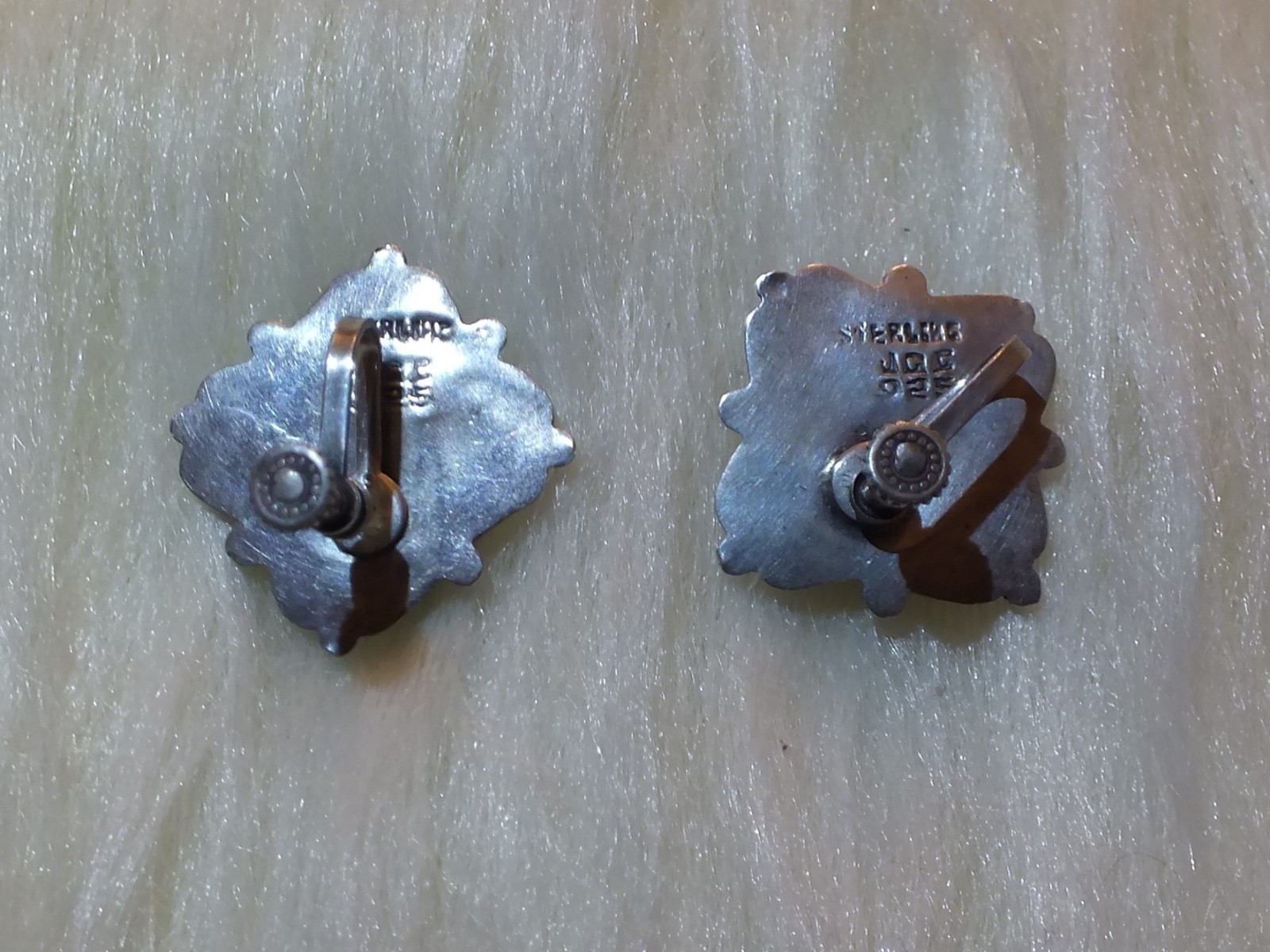 Vintage Mexico Sterling Silver 925 Turquoise Screwback Earrings