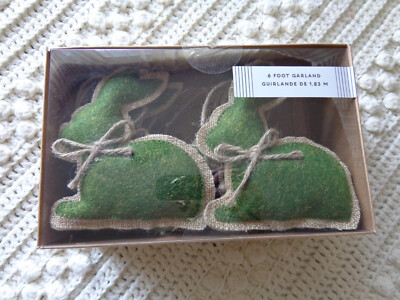 RABBIT HILL FARM Easter Spring BUNNY TOPIARY Green Grass 6ft Garland NEW