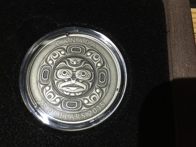 2015 -  $25 Fine Silver 3 Coins Set Singing Moon Mask Canada Ultra-High Relief