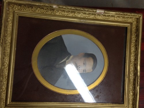 A & G Taylor Tinted 1879 Portrait Photo Gold Gild Gesso Frame