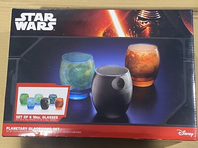 STAR WARS Planetary Glassware Set - THINKGEEK Exclusive - 6 Glasses  New