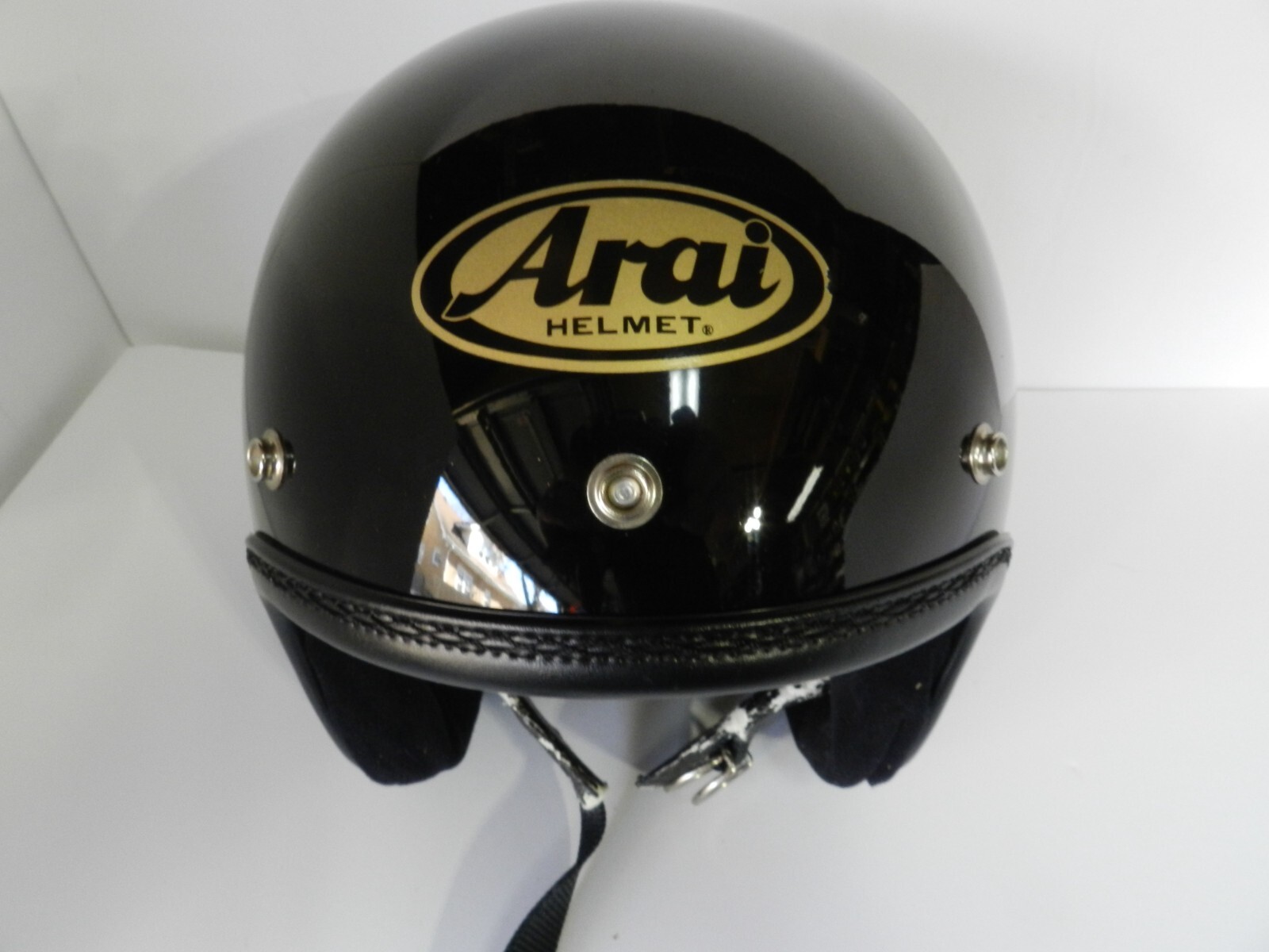 VINTAGE 1987 ARAI CLASSIC BLACK MOTORCYCLE HELMET~XL~SNELL