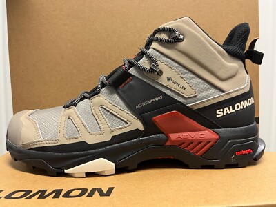 Salomon X Ultra 4 Mid GTX GoreTex WATERPROOF Khaki Black Henna Hiking Boot Trail