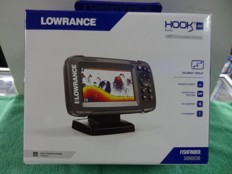 NEW Lowrance Hook2 4x Bullet Fish Finder 4" Display W/Bullet Transducer