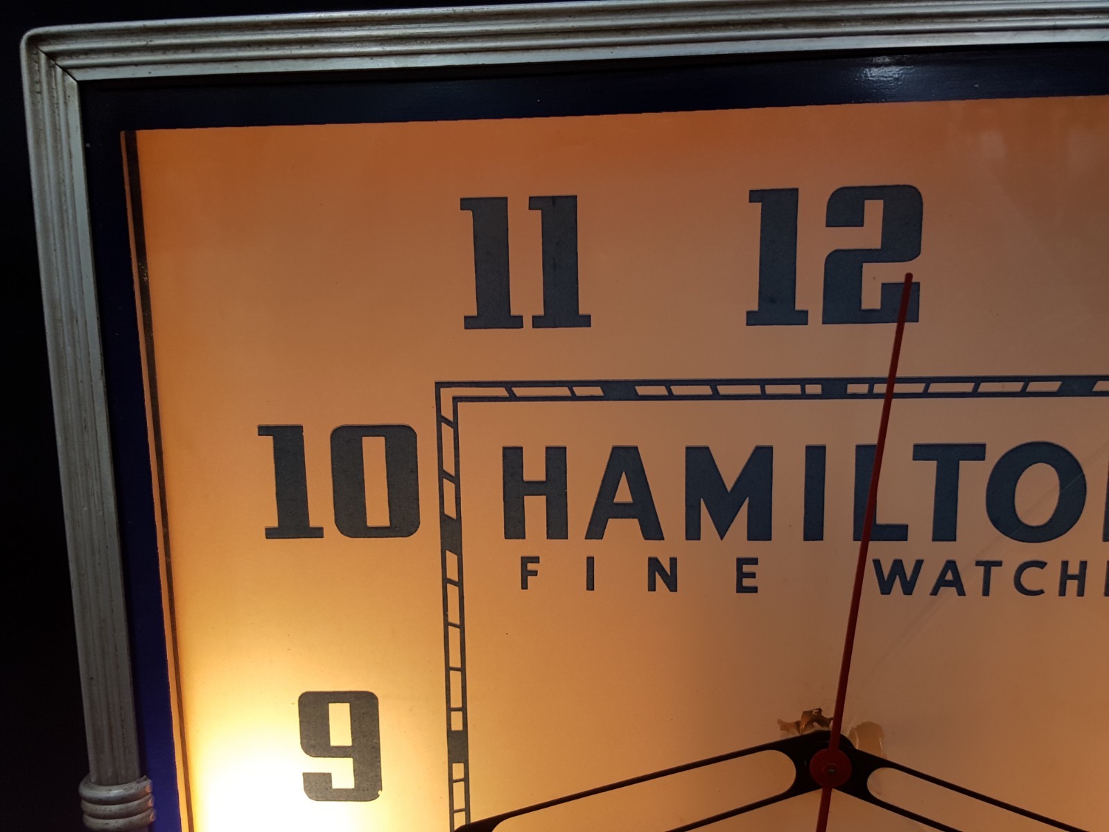Vintage Hamilton Fine Watches Palenik Jewelers Square Electric Wall Clock