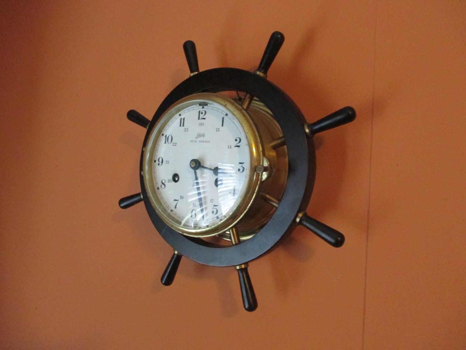 Schatz Royal Mariner 8 Day Ships Wheel Wall Clock -  West Germany
