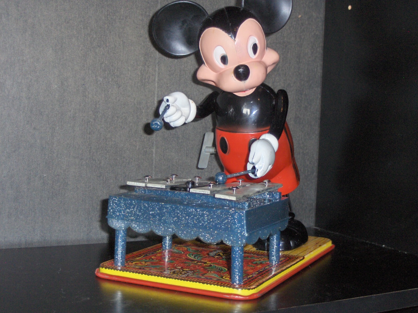 1950's US Made Marx Mickey Mouse The Musician Xylophone Player Wind Up W/ OB NMC