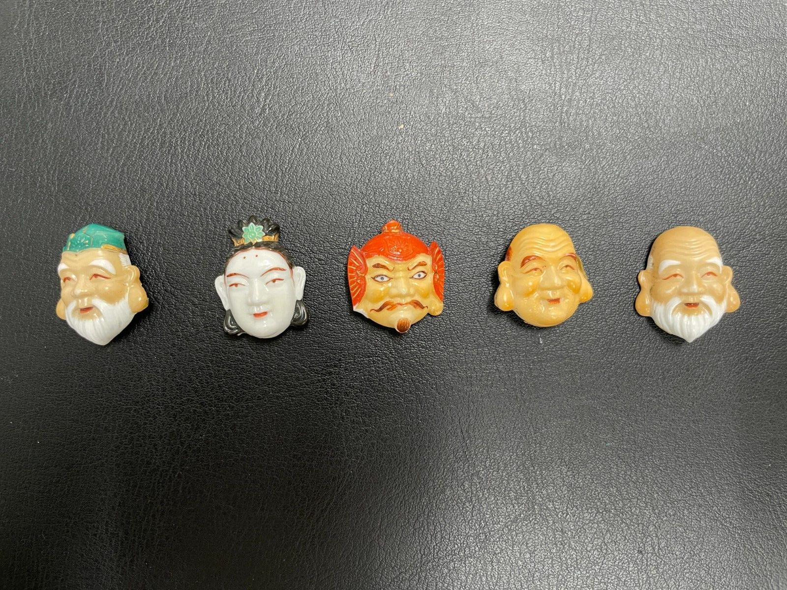 Tohun Kobayashi樣專用 4點 Vintage Toshikane Japan Fortune Gods Porcelain Buttons 5 of
