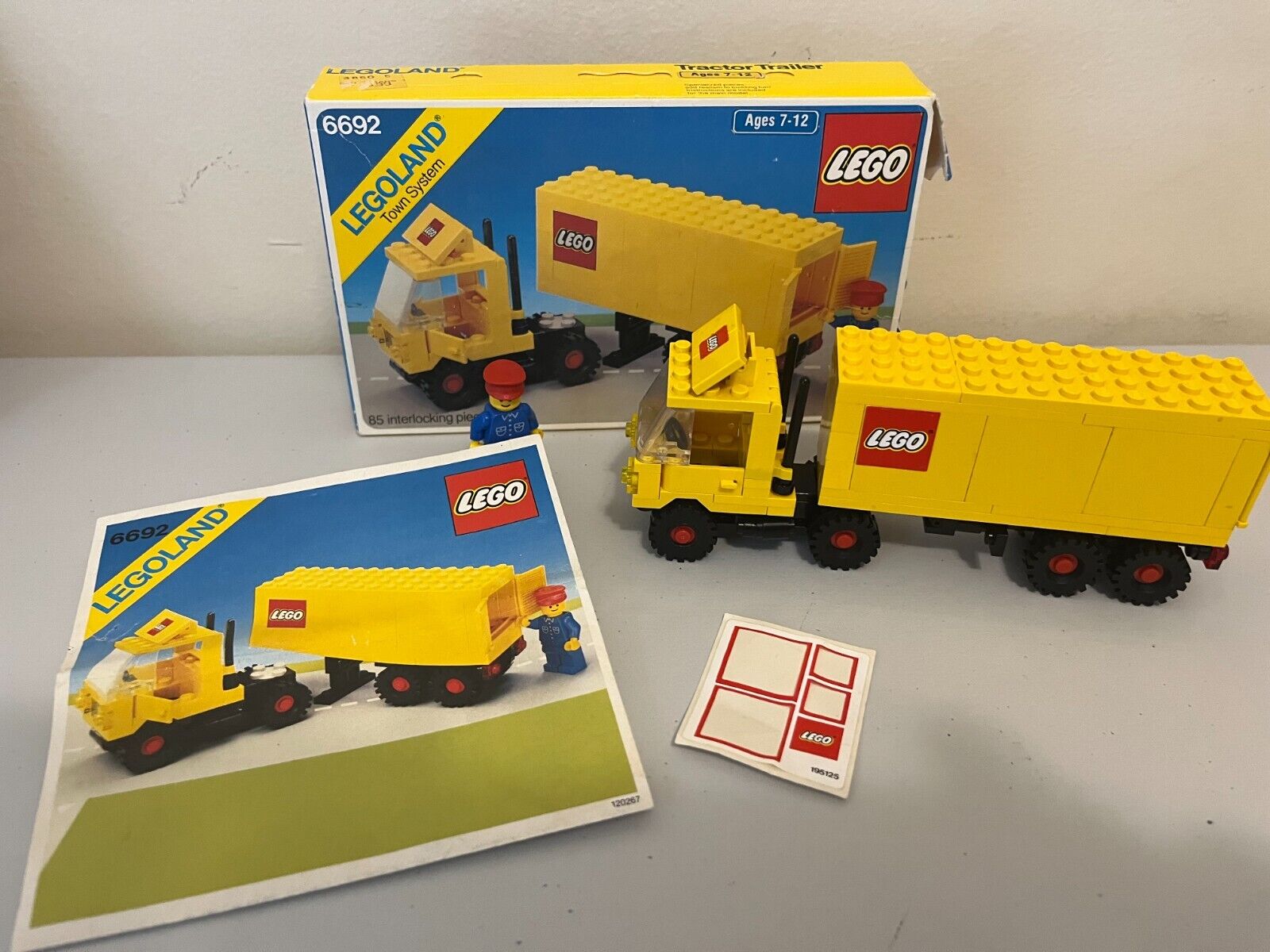 1983 Vintage LEGO Town 6692 Tractor Trailer Complete w Box Instructions eBay