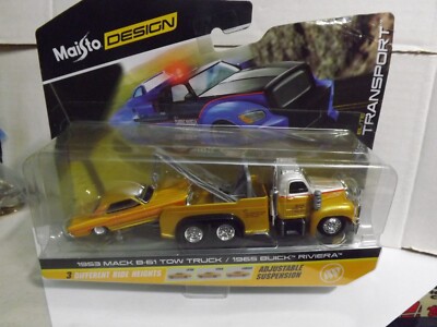 2023 Maisto Design Elite Transport 1953 Mack B-61 Tow Truck/1965 Buick Riviera
