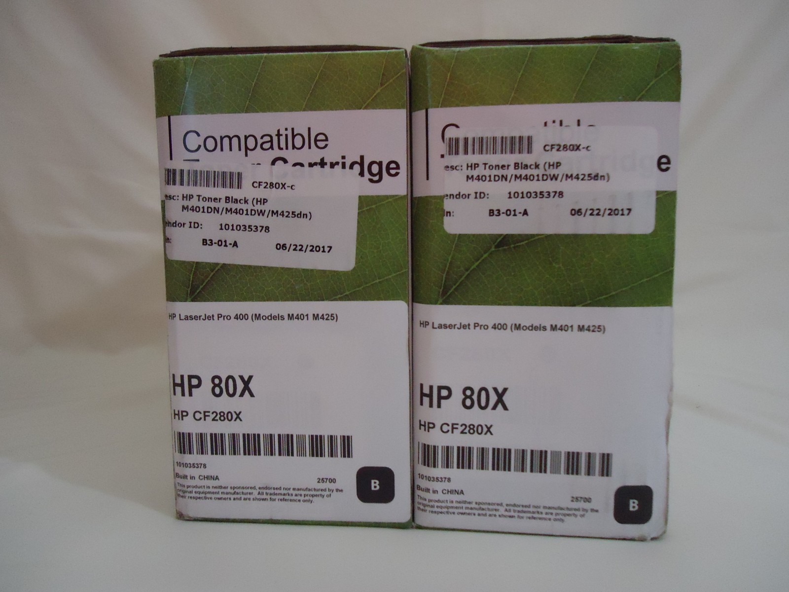 Lot of 2 New for HP LaserJet Compatible CF280X 80X Toner Pro 400 M4201w M425