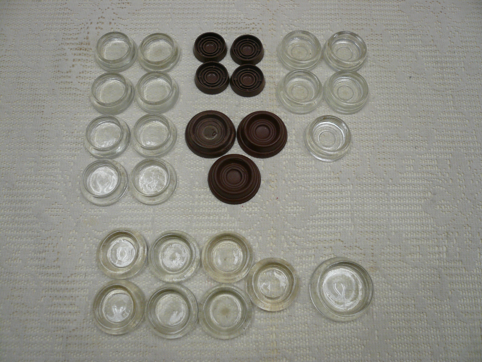 Vtg Lot 28 Furniture Coaster Cup Floor/Scratch Protectors Glass Carpet Rubber