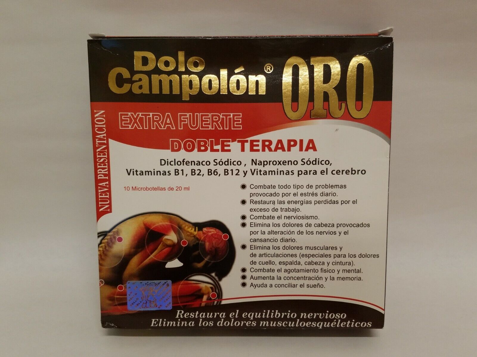 Dolo Campolon ORO (Elimina los dolores Musculares) 10 Ampolletas de 15ml      MM 7