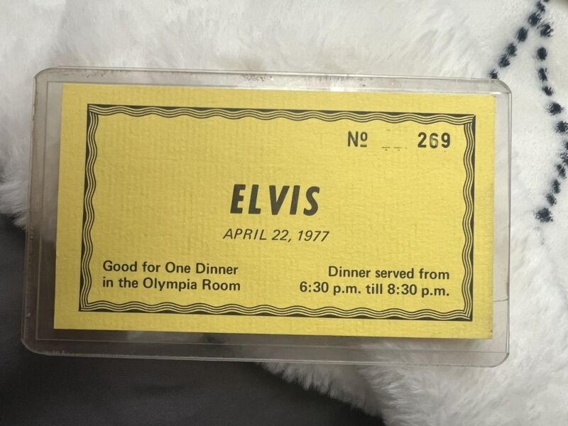 1977 ELVIS PRESLEY CONCERT DETROIT RARE DINNER TICKET OLYMPIA ONLY 1 ON EBAY