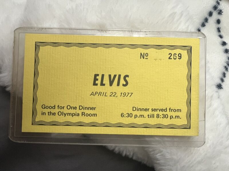 1977 Elvis Presley Concert Detroit Rare Dinner Ticket Olympia Only 1 On Ebay