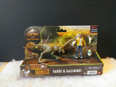 Mattel Jurassic World Camp Cretaceous Dino Escape Darius & Gallimimus Figure