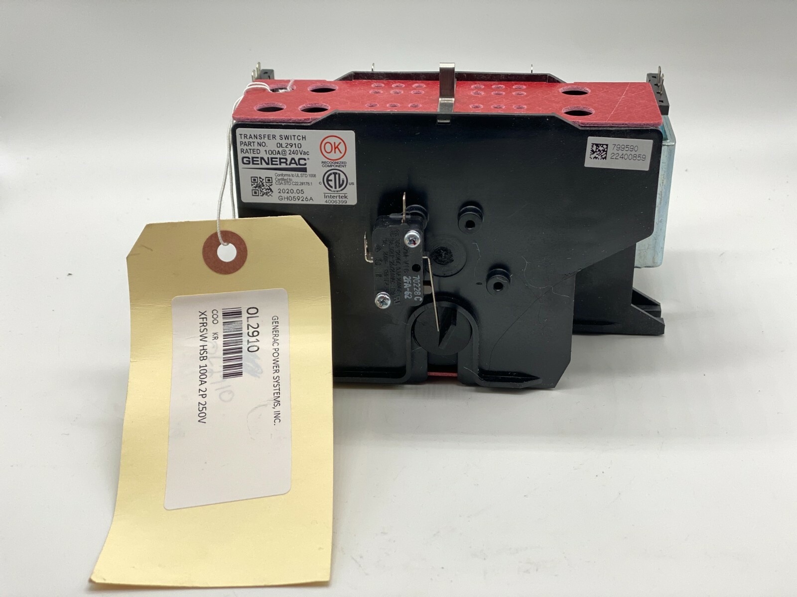 GENUINE GENERAC 0L2910 Transfer Switch Assembly Guardian 100A SAME DAY