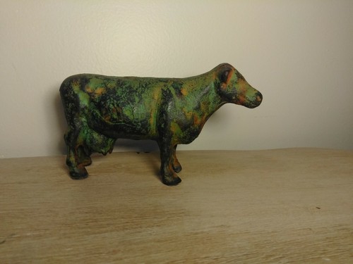 Vintage Cast Iron Cow Old No Markings 6.5 x 3.5