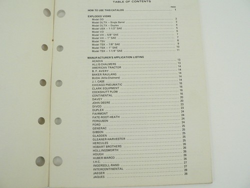 VTG Facet Fuel Devices Division Agricultural & Industrial Carburetors Catalog