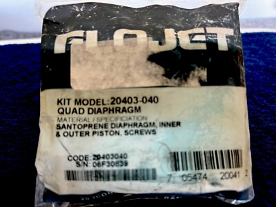 Brand New- FLOJET Model # 20403-040 Quad Diaphragm Inner &Outer Piston, Screws.