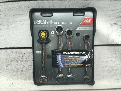 GearWrench Metric Ratcheting Combination 4pc 12pt 10mm, 12mm, 13mm 14mm #2068120