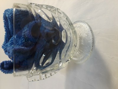 Vintage Tiki Hawaiian 2 Sided Clear Happy Sad Face Mai Tai Glass Mug Cup -Heavy!