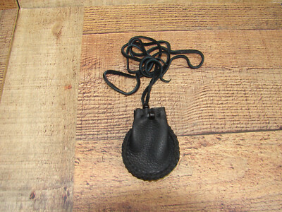 Deerskin Leather Medicine Bag, Native American Buckskin Necklace Pouch, 3''