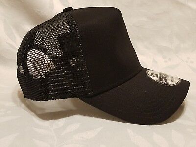 1X - New Era 9FORTY Snapback Trucker Cap Blank  { BLACK } 9Forty New Era