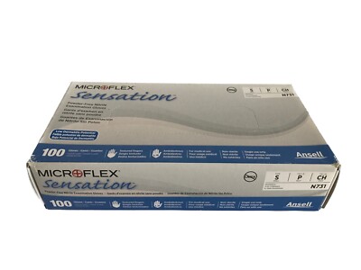 (100/Pk) ANSELL Microflex Disposable Nitrile Exam Gloves - Small - Blue N731