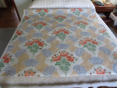 3471.  1991 Bassett McNab SUMMER BOUQUET Polished COTTON CHINTZ FABRIC - 55'' BTY