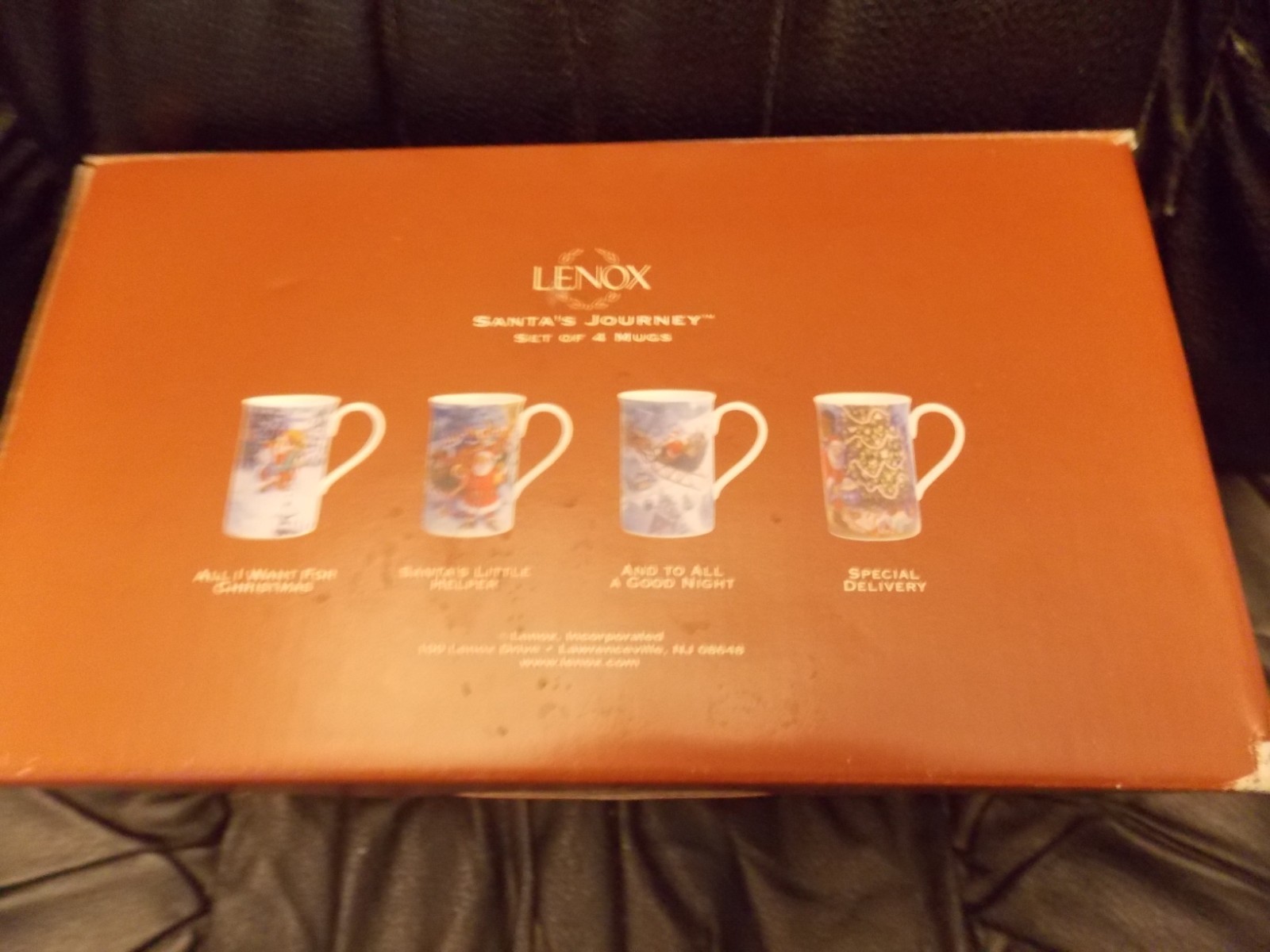 Lenox Christmas Coffee Mugs  Santas Journey Set of 4 NEW In Box
