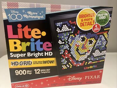 Lite Brite Super Bright HD - Disney 100 Years Pixar Retro Reimagined by Hasbro